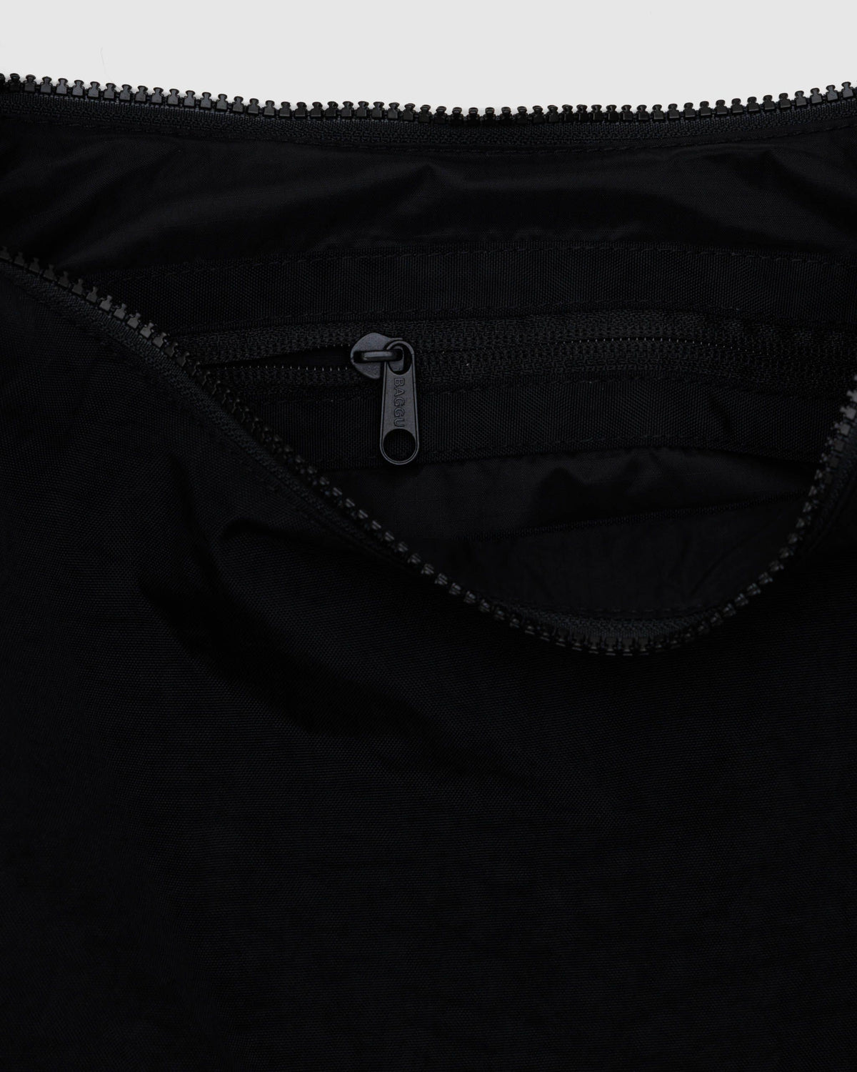 Medium Nylon Crescent Bag - Black