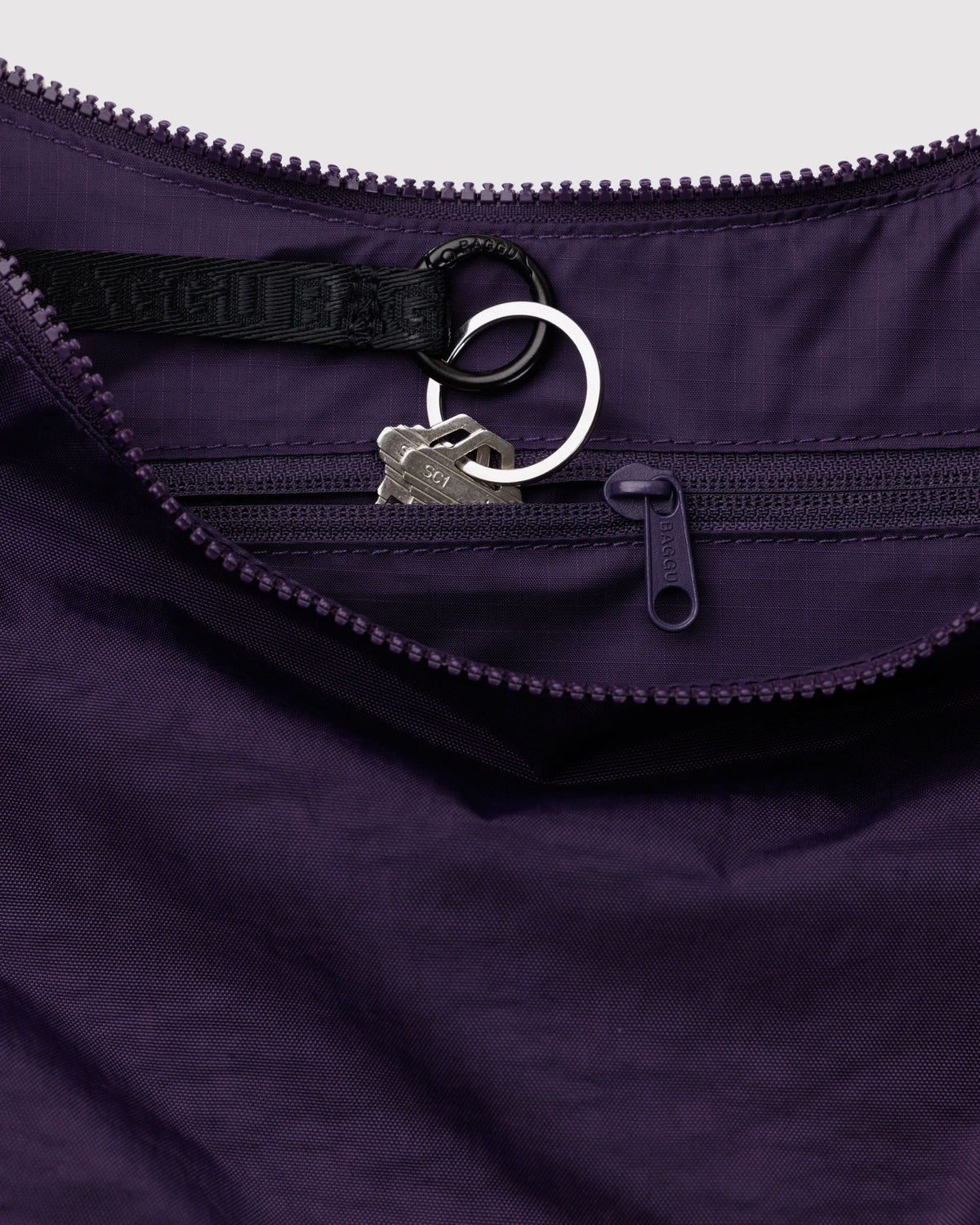 Medium Nylon Crescent Bag - Fig