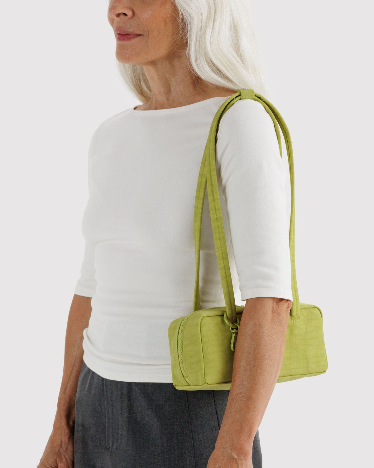 Small Nylon Bowler Bag - Chartreuse