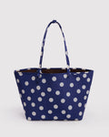 Large Nylon Reversible Tote - Navy Polka Dot Mix